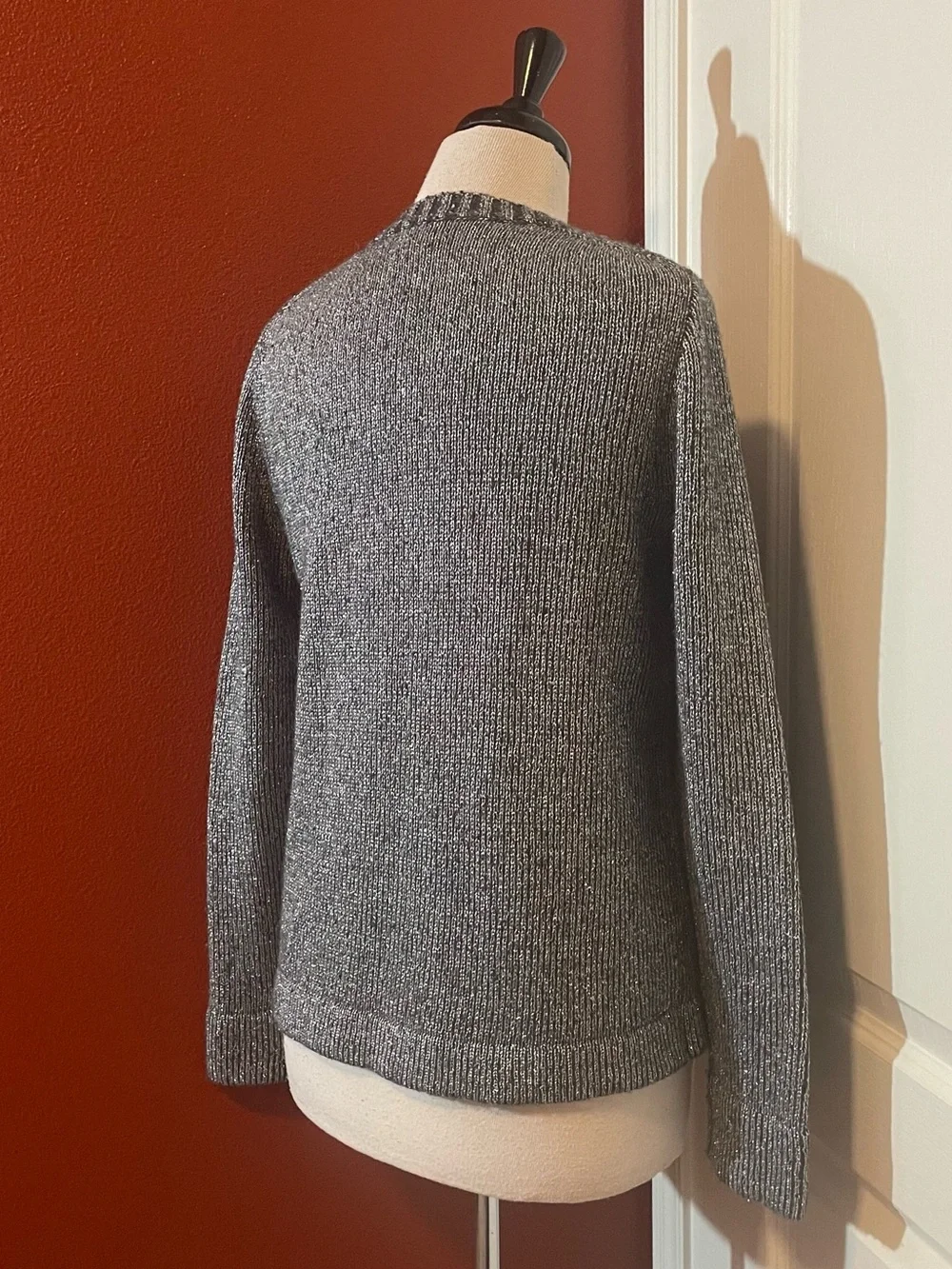 J Crew Women’s Metallic Lambswool Blend Lightweight Crewneck‎ Shimmer Sweater